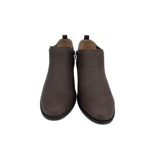 Lifestride Lorelai Brown Leather Heel Boots Work Casual Women’s 9.5